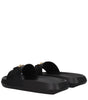 Versace Black Leather Slippers Sandals