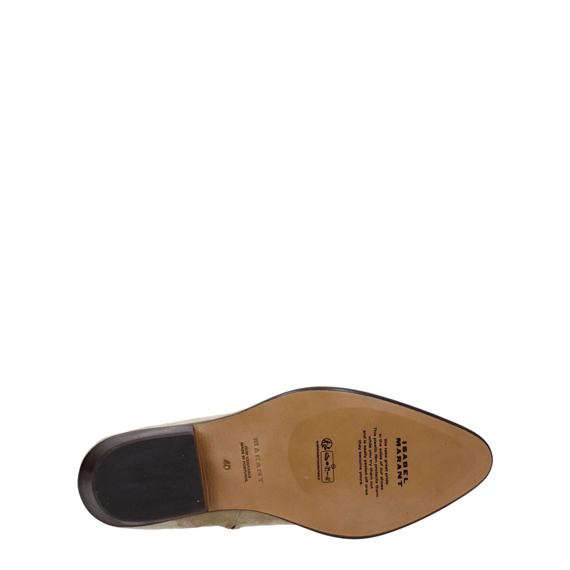 Bottines en cuir beige Isabel Marant