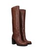 Prada Brown Leather High Heel Boots