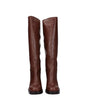 Prada Brown Leather High Heel Boots