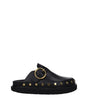 Sandales chaussons en cuir noir Isabel Marant