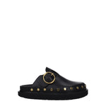Sandales chaussons en cuir noir Isabel Marant