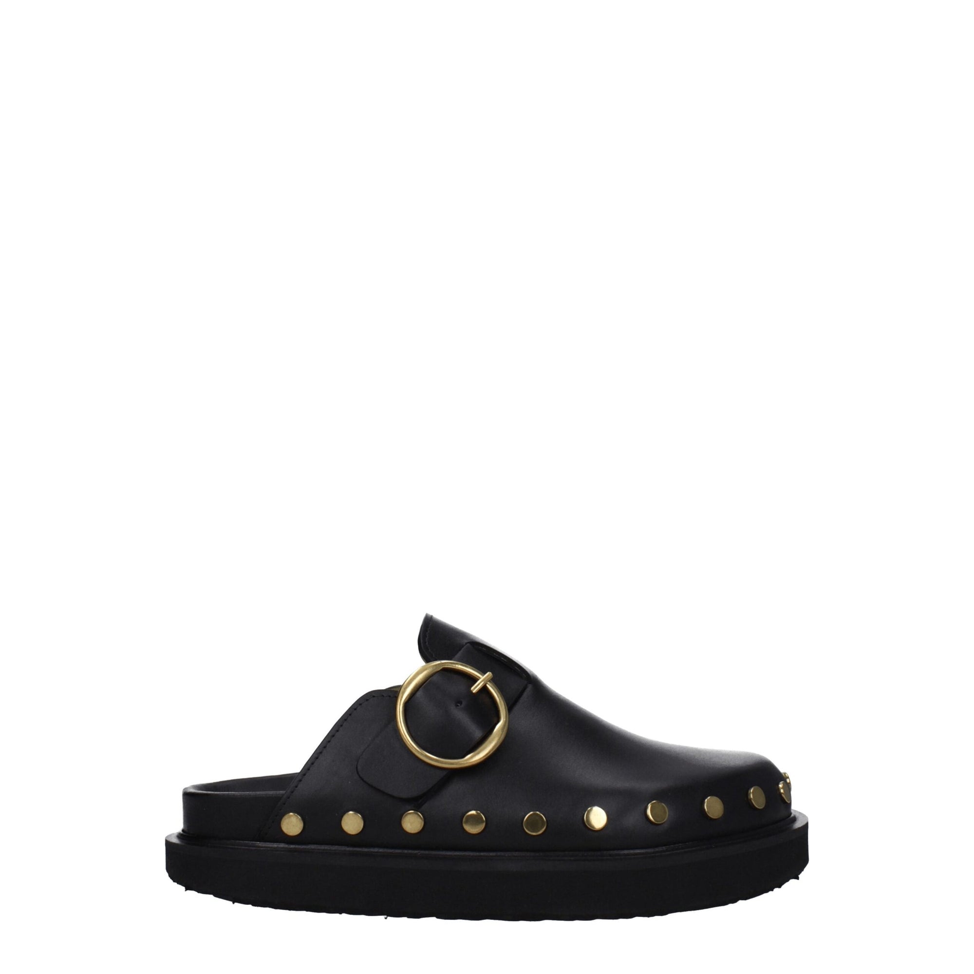 Sandales chaussons en cuir noir Isabel Marant