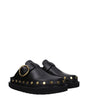 Sandales chaussons en cuir noir Isabel Marant