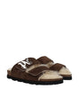 Palm Angels Brown Leather Slippers Sandals