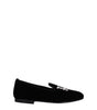 Palm Angels Black Velvet Slip-On Loafers