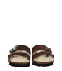 Palm Angels Brown Leather Slippers Sandals