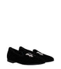 Palm Angels Black Velvet Slip-On Loafers