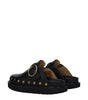Sandales chaussons en cuir noir Isabel Marant