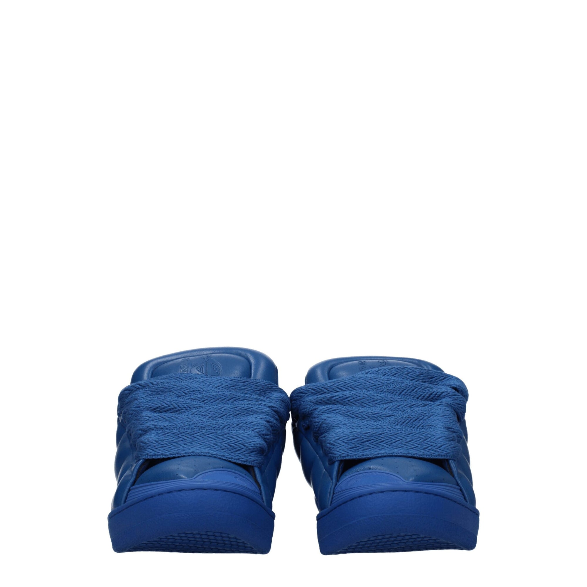 Lanvin Blue Leather Low Tops