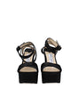 Jimmy Choo Black Satin Platforms