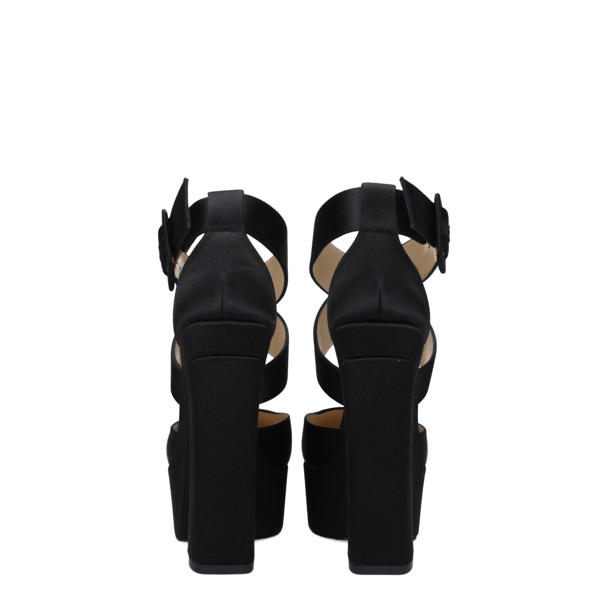 Jimmy Choo Black Satin Platforms