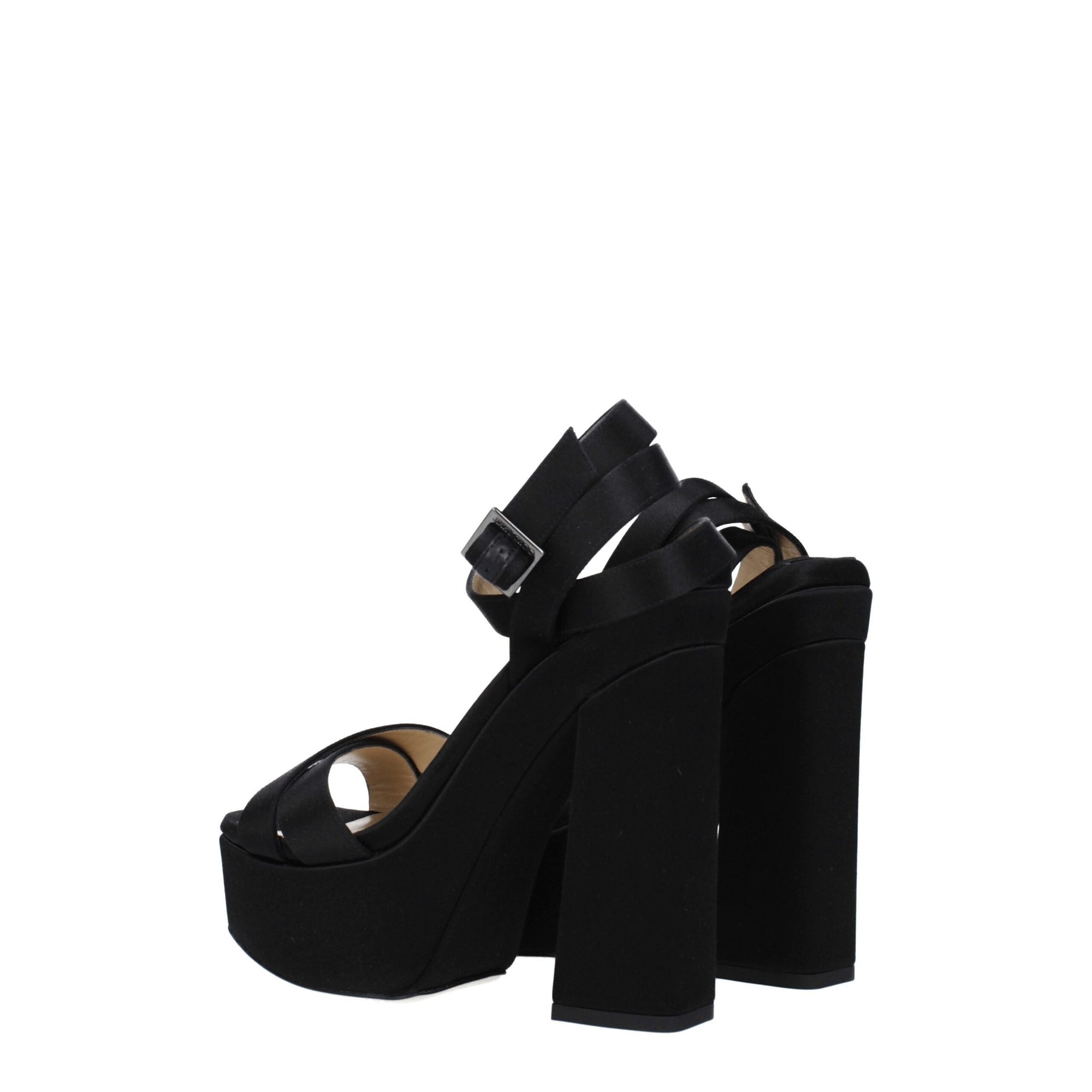 Jimmy Choo Black Satin Platforms