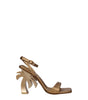 Palm Angels Gold Leather Platforms