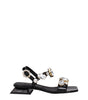 Dolce & Gabbana Black Leather Flat Sandals