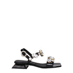 Dolce & Gabbana Black Leather Flat Sandals