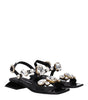 Dolce & Gabbana Black Leather Flat Sandals