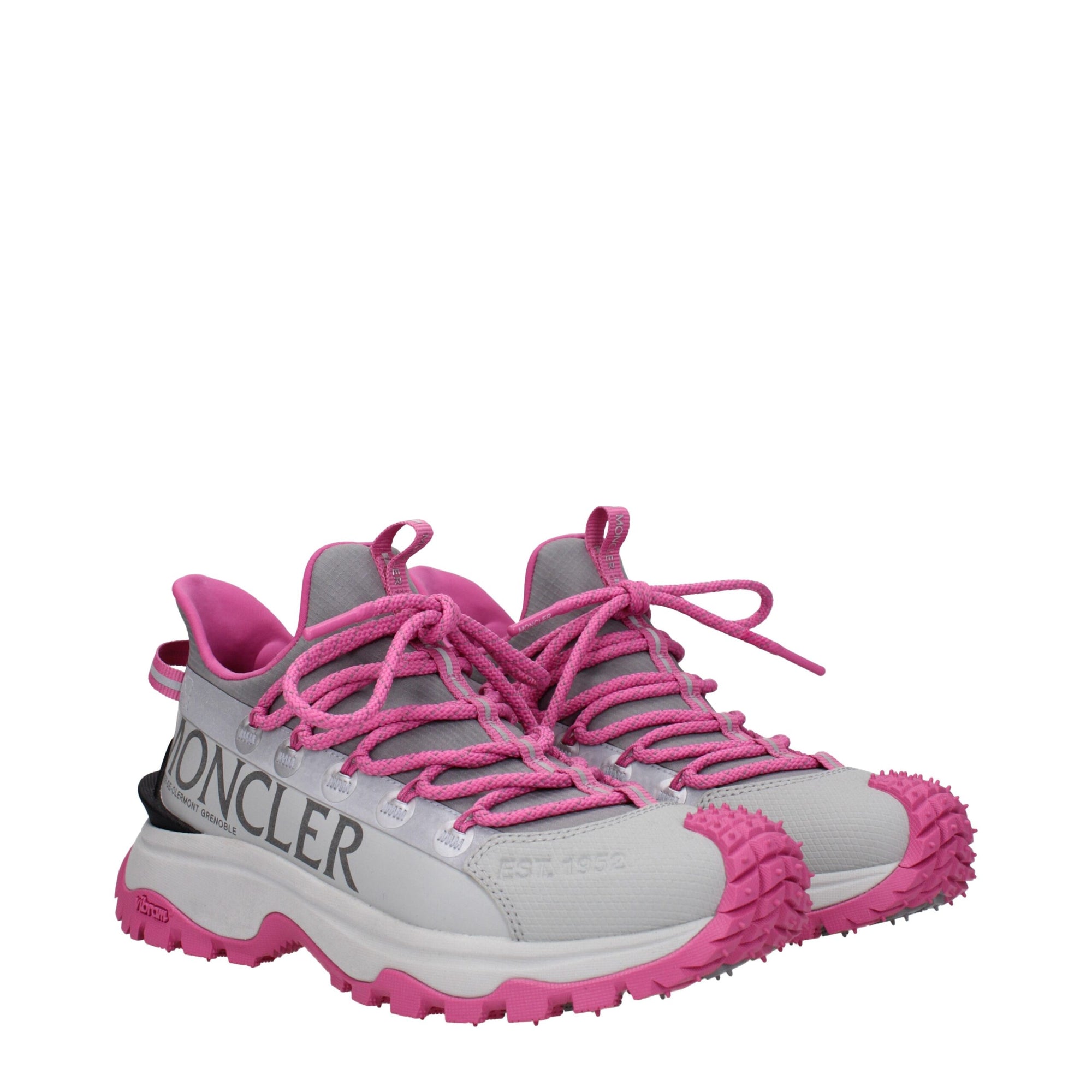 Moncler Gray Fabric Athletic Sneakers