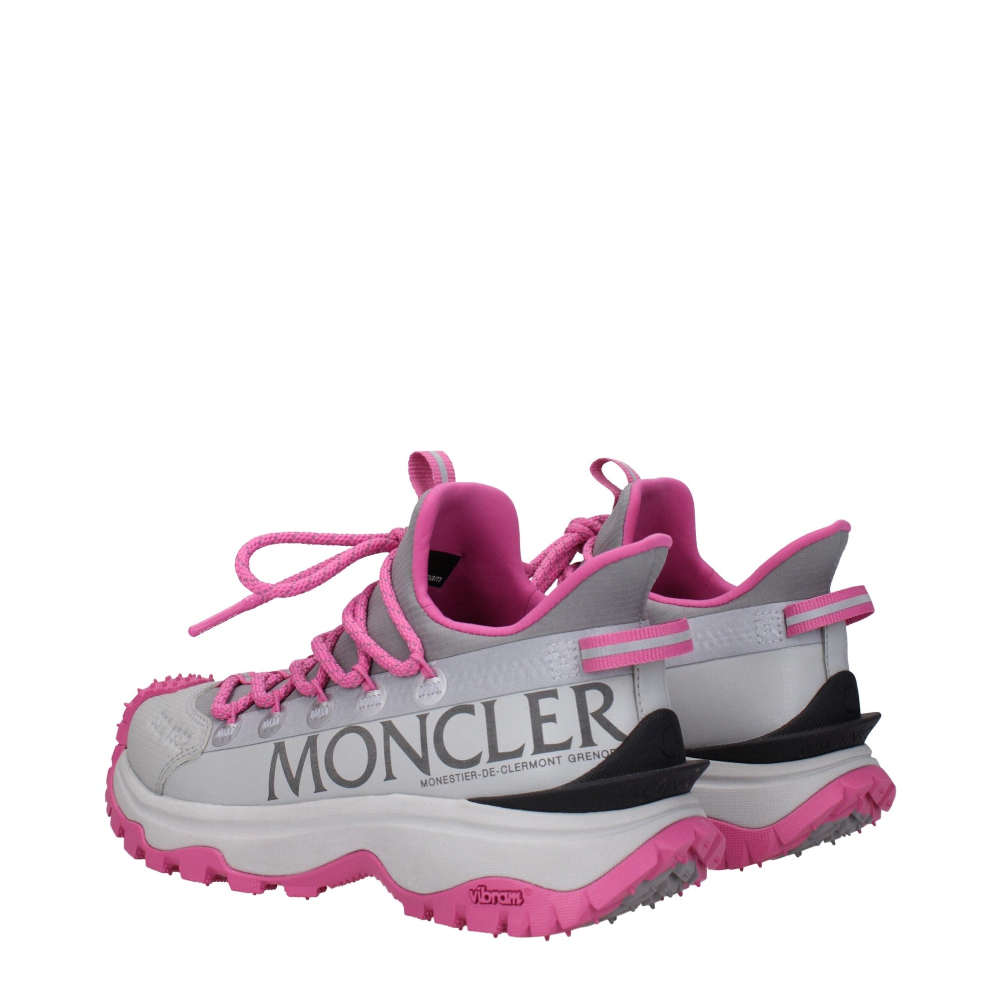 Moncler Gray Fabric Athletic Sneakers
