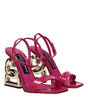 Dolce & Gabbana Pink Leather Stiletto Heels Sandals