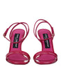 Dolce & Gabbana Pink Leather Stiletto Heels Sandals