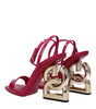 Dolce & Gabbana Pink Leather Stiletto Heels Sandals