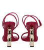 Dolce & Gabbana Pink Leather Stiletto Heels Sandals