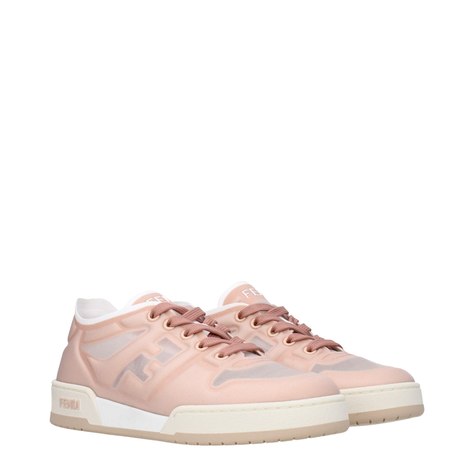 Baskets Fendi en fibres roses