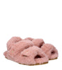 Max Mara Pink Fur Flat Sandals