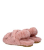 Max Mara Pink Fur Flat Sandals