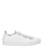 Moncler White Fabric Low Tops