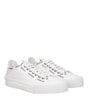 Moncler White Fabric Low Tops