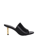 Sandales à talons aiguilles en cuir noir Givenchy
