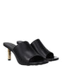 Sandales à talons aiguilles en cuir noir Givenchy