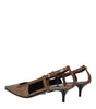 Versace Beige Fabric Mid Heel Pumps