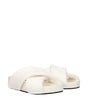 Jil Sander White Leather Slippers Sandals