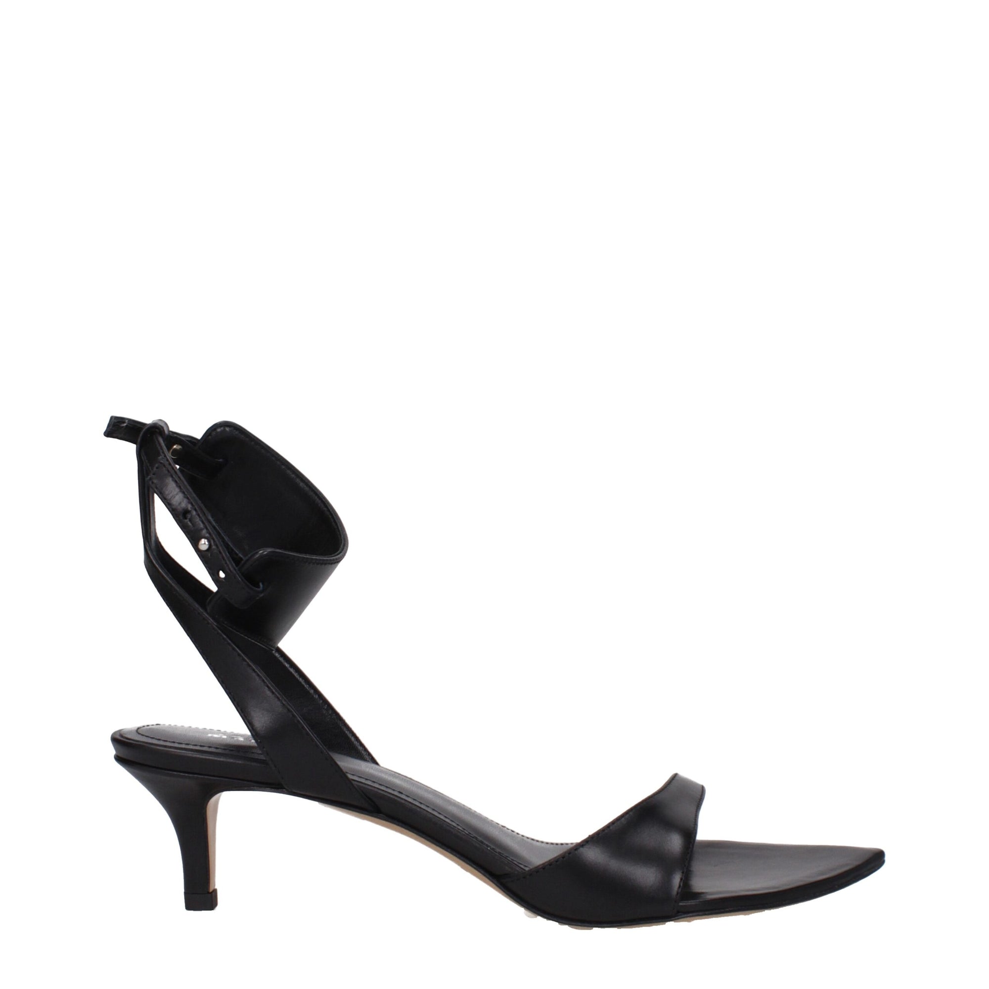 Sandales plates en cuir noir Isabel Marant