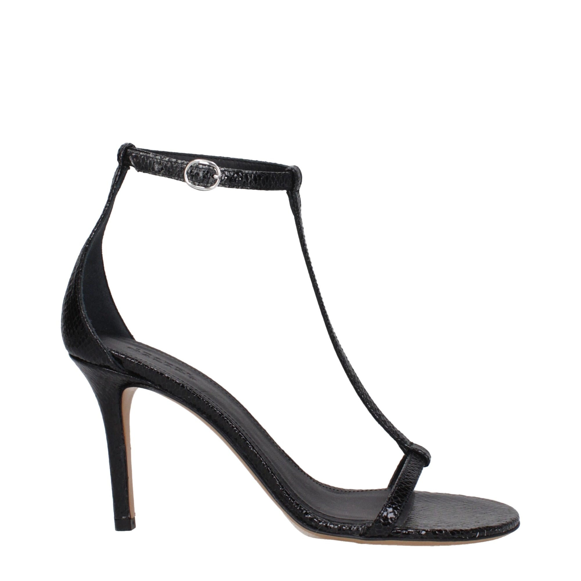 Sandales à talons aiguilles en cuir noir Isabel Marant