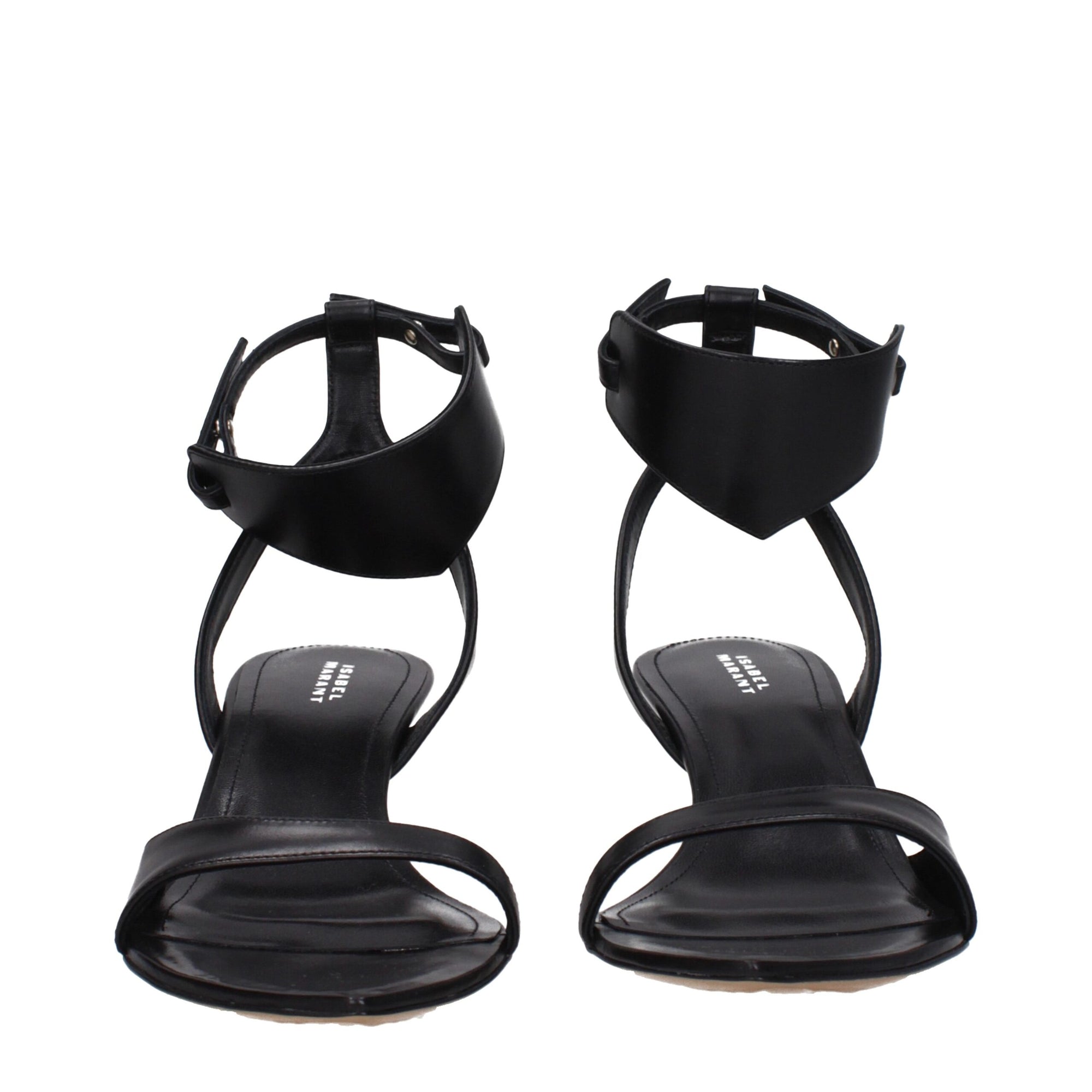 Sandales plates en cuir noir Isabel Marant