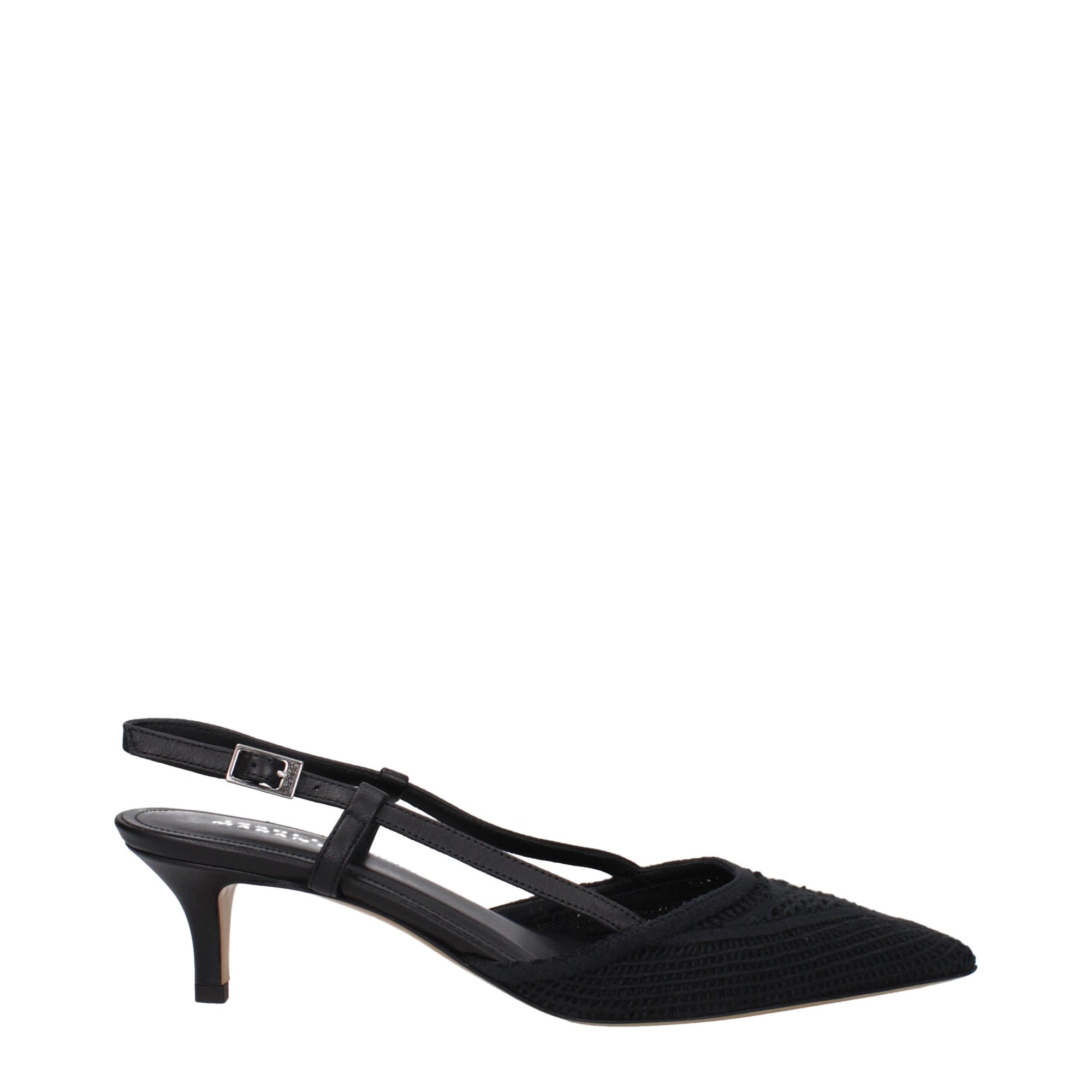 Escarpins à talons mi-hauts en tissu noir Isabel Marant