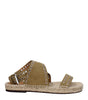 Sandales plates en cuir vert Isabel Marant