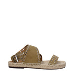 Sandales plates en cuir vert Isabel Marant