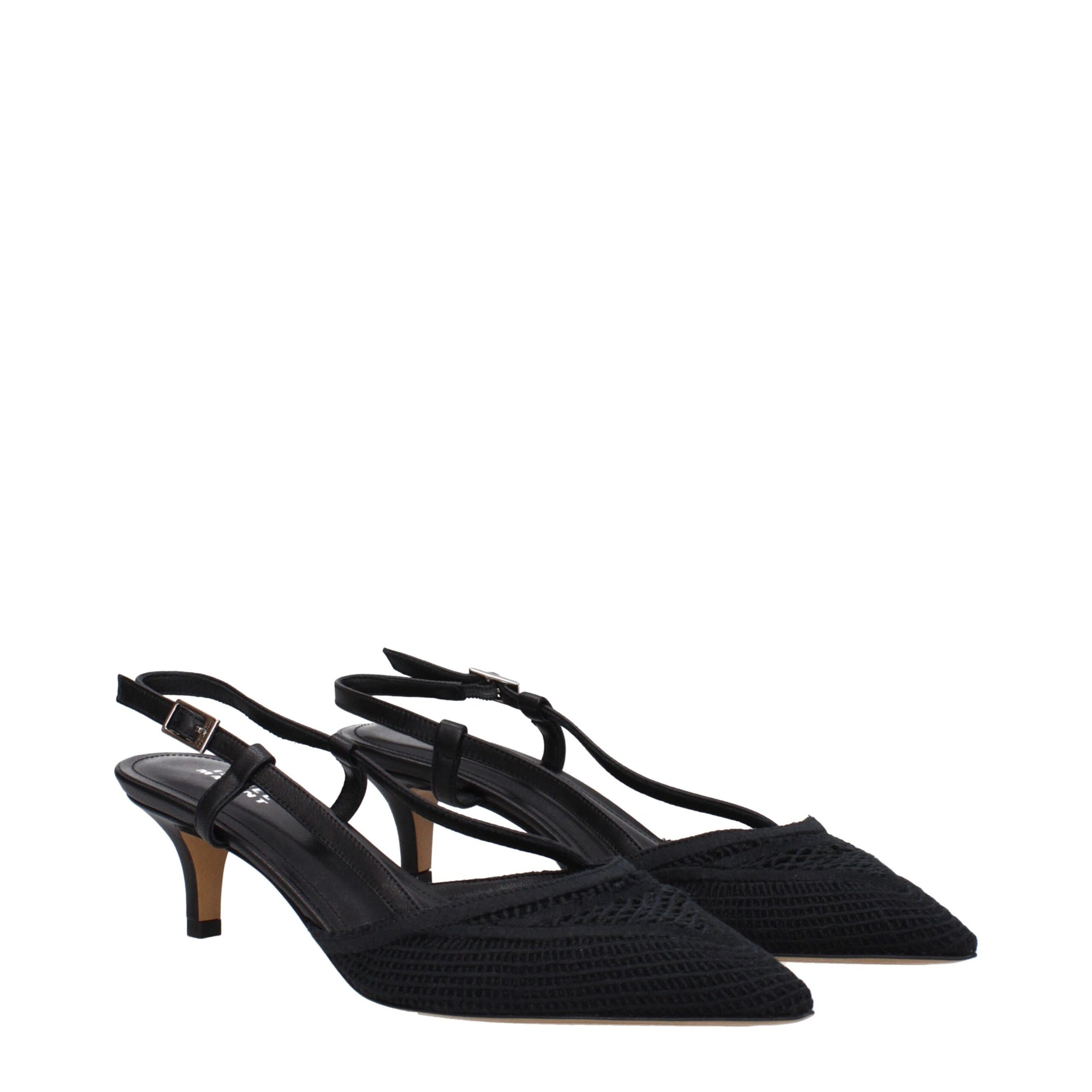 Escarpins à talons mi-hauts en tissu noir Isabel Marant