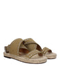 Sandales plates en cuir vert Isabel Marant