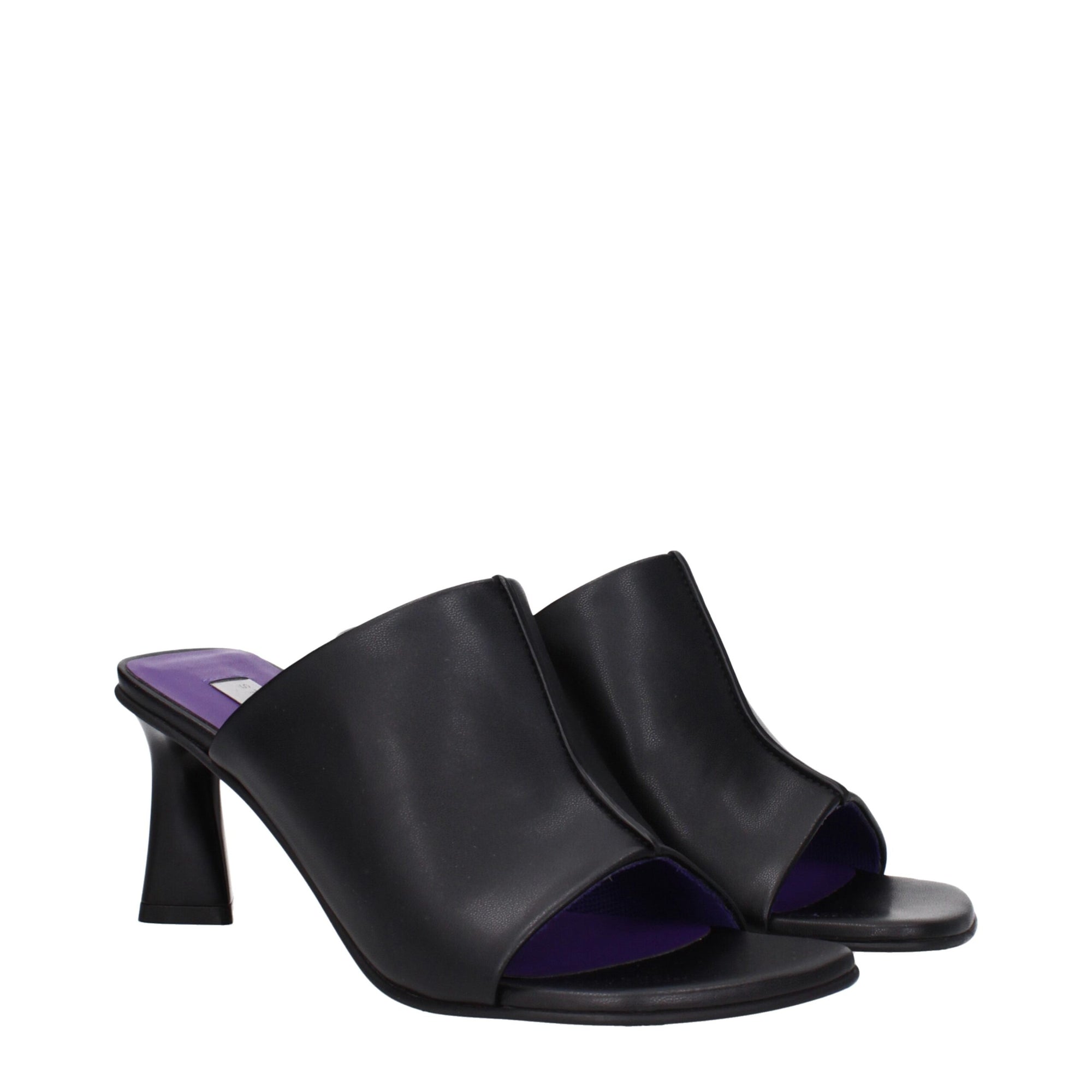 Stella McCartney Black Leather Stiletto Heels Sandals