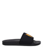 Palm Angels Black Fabric Slippers Sandals