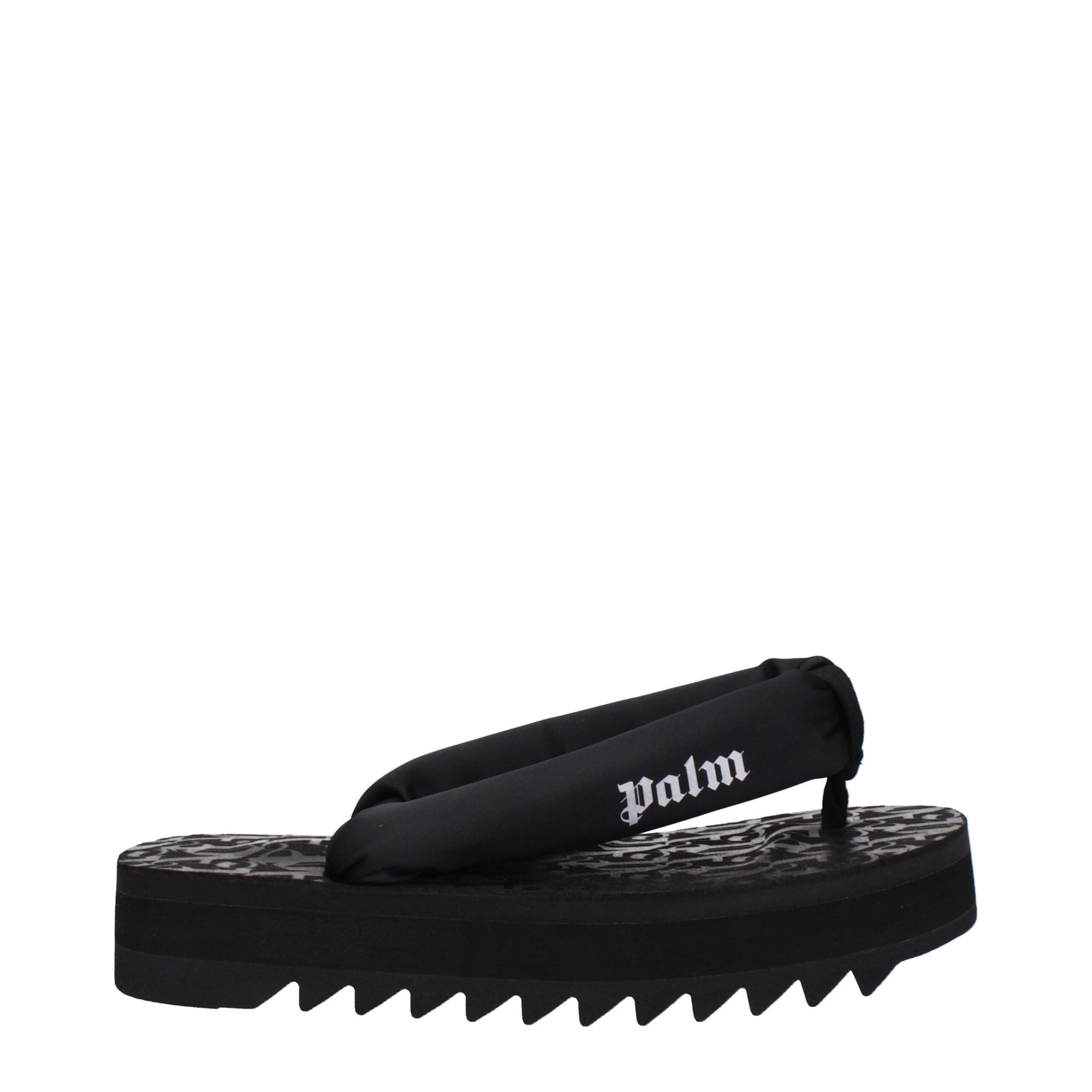 Palm Angels Black Fabric Flip-Flop Sandals