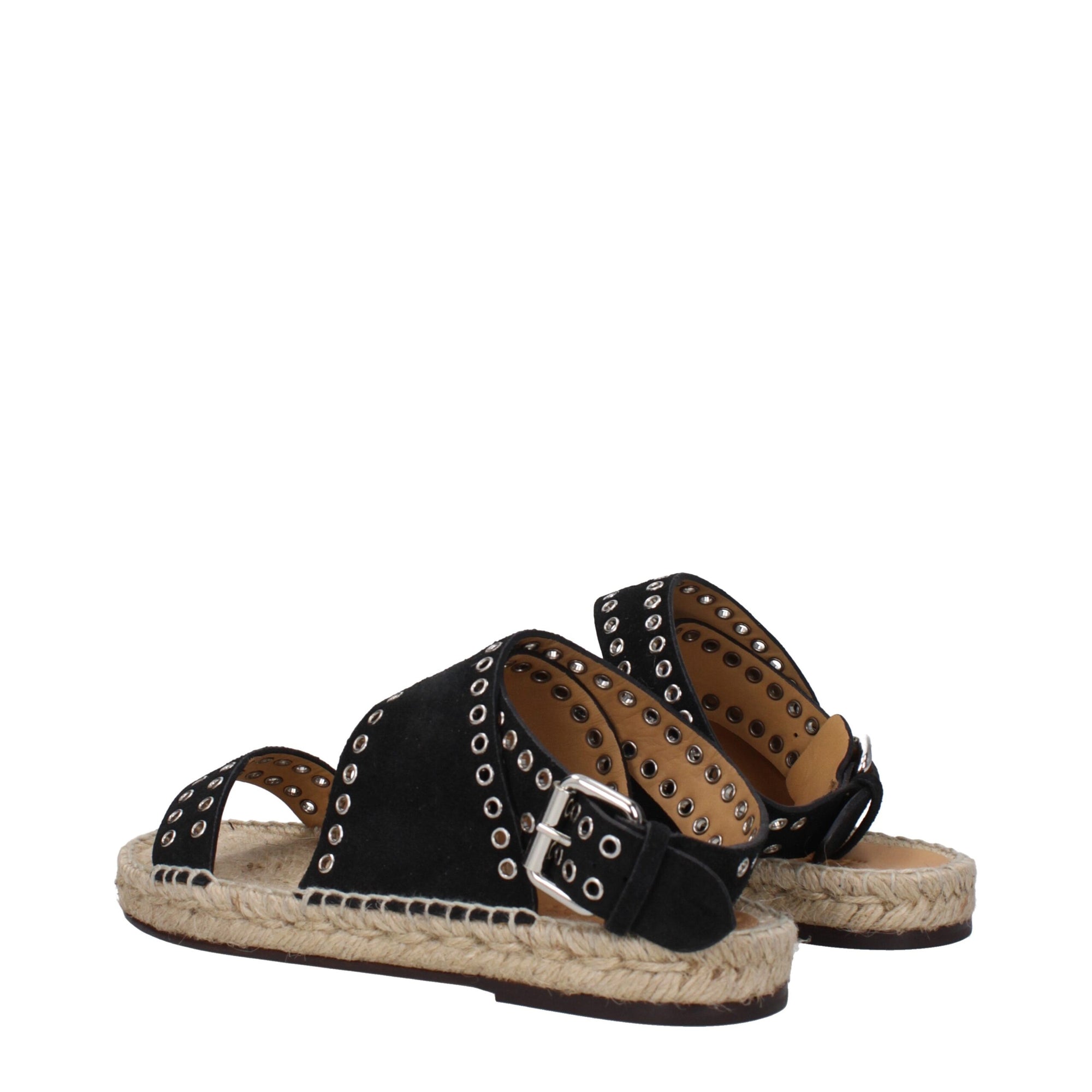 Sandales plates en cuir noir Isabel Marant