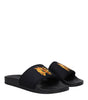 Palm Angels Black Fabric Slippers Sandals