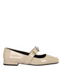 Versace Beige Leather Ballet Flats